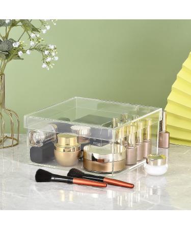 Clear Acrylic Square Cube Storage Box with Lid - 7.9x7.9x3.9 Inches for Jewelry, Coins, Crafts - Organizers for Home & Sewing Supplies - Buy Online on SooperMarket.com