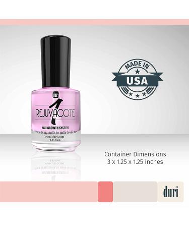 Duri Rejuvacote 1 Nail Growth System - Original Maximum Strength Formula - Pack of 3-0.45 fl. oz - Nail Strengthener and Growth - Base & Top Coat - Buy Online on SooperMarket.com
