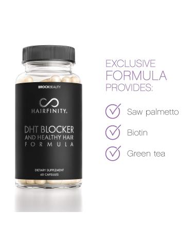 Hairfinity DHT Blocker & Healthy Hair Formula - Hair Growth Supplement with Saw Palmetto, Biotin & Vitamins - Stop Hair Loss & Regrow Hair - Vegan - 60 Veggie Capsules - Buy Online on SooperMarket.com