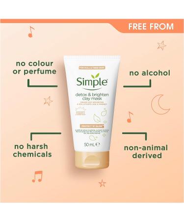Simple Protect 'N' Glow Detox & Brighten Clay Mask deep-cleansing and skin brightening for glowing skin 50 ml - Buy Online on SooperMarket.com