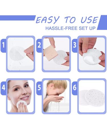 WLLHYF 20 Pack Compressed Facial Sponges - Natural Cellulose, Professional Spa Sponges for Face Cleansing and Makeup Removal - Buy Online on SooperMarket.com