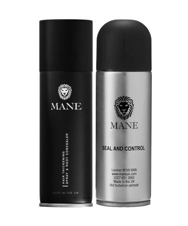 MANE Hair Thickening Spray & Root Touch Up Seal & Control Combo Pack Instantly Thicker Hair for Men & Women Fill in Hairlines and Hide Thinning and Fine Patches - Light Blond 12 Colors (6.76 oz)