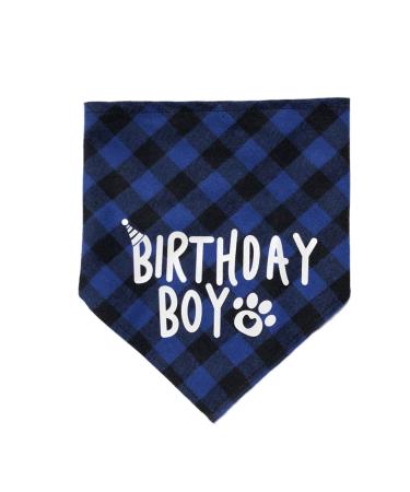 Dog Birthday Boy Bandana Dog Bandana Christmas Birthday Gift Washable Triangle Scarf Soft Pet Decorations Neckerchief Bow Ties for Small Medium Dog (Blue)