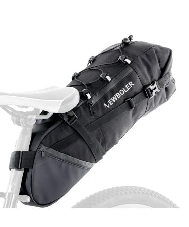 Lixada Bike Saddle Bag 10L Large Capacity Waterproof Mountain Road MTB Bicycle Bike Cycling Tail Bag Storage Pack Bicycle Under Seat Bag Polyester Black