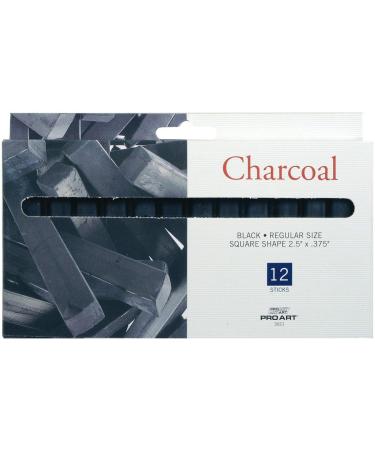 Pro Art Charcoal Set, 12 Count (Pack of 1), Black Piece 12 Count (Pack of 1) Charcoal Sticks