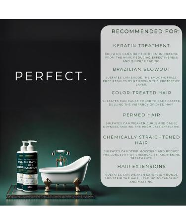 Sodium Lauryl Sulfate Free Shampoo & Conditioner Set - All Natural Paraben & Sulfate Free for Color Treated Hair - Ideal for Men & Women - International Shipping Available - Buy Online on SooperMarket.com