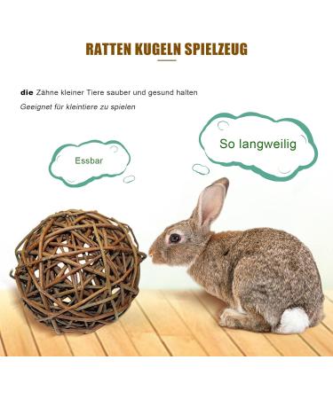 Nature Willow Ball Toys for Small Animals - 4-Piece Set for Guinea Pigs Rabbits Chinches & Birds - Ideal Pet Accessories (10cm) - Buy Online on SooperMarket.com