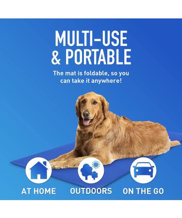 Chillz Dog Cooling Mat - Pressure Activated Gel Pad for Dogs & Cats - Non-Toxic, No Water Needed - Ideal for Home, Travel, Crates - Large Blue - Buy Online on SooperMarket.com