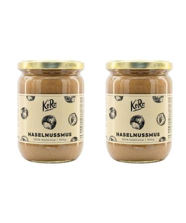 Koro - hazelnutmus 2 x 500 g - made of 100% hazelnuts without sugar and salt or other additives - perfect as a spread 500 g (2 -pack)