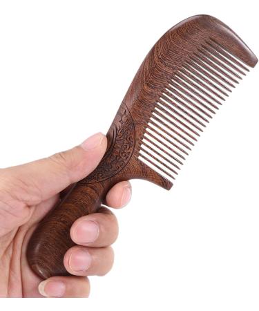 DEKLONPER Unisex Sandalwood Comb Women Men Home Travel Wood Anti-Static Fine-Tooth Comb Wooden Handles Hair Comb - Buy Online on SooperMarket.com