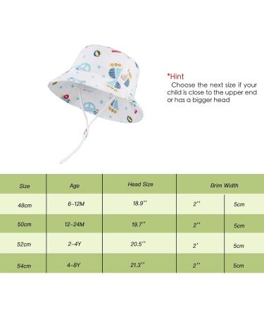 LANGZHEN Baby Girls Beach Sun Hat with Chin Strap, White, 1-2 Years - Buy Online on SooperMarket.com