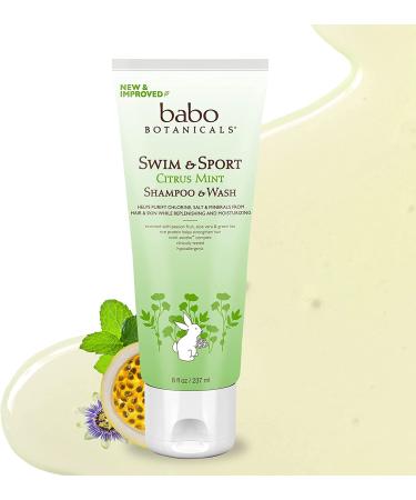 Babo Botanicals Purifying Swim & Sport 2-in-1 Shampoo & Wash - Baby & Kids - Passion Fruit Oil, Organic Aloe - 8 fl oz - Buy Online on SooperMarket.com