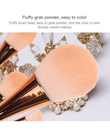 10pcs Pink Gold Makeup Brush Set - Face & Eyeshadow Brushes for Powder Cream & Liquid Makeup - Buy Online on SooperMarket.com
