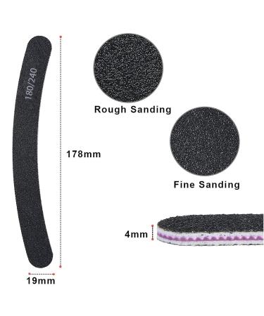 Uraqt 15-Piece Nail Files Set - Double-Sided Disposable Gel Nail Files 180/240 Grit in Purple & Black - Perfect Nail Care Tools & Accessories - Buy Online on SooperMarket.com