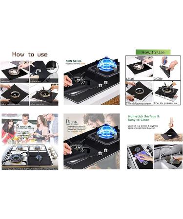 Stove Burner Cover Double-Thick Reusable Non-Stick Heat- Stove Protector Cuttable Stove Burner For Kitchen Sugar Soap for Cleaning (BLACK One Size) Black One Size - Buy Online on SooperMarket.com