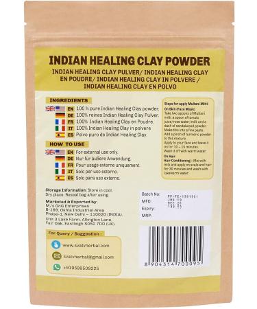 SVATV Fullers Earth Powder | Multani Mitti | Indian Healing Clay | Deep Skin Pore Purifying Face Mask Skin care & Dirt Remover - Natural Face Pack 227g Fuller's Earth - Buy Online on SooperMarket.com