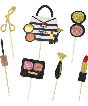 Unimall Global 21pcs Glitter Makeup Cupcake Topper - Perfect for Bachelorette Bridal Shower & Birthday Party Decorations | International Shipping! - Buy Online on SooperMarket.com