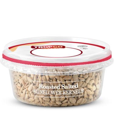 Tropgo Roasted Salted Sunflower Seed Kernels 125gr - Gluten Free Tub of Sun Flower Seeds - Non-GMO Seeds for Eating - Ready-to-Eat Snacks for Kids and Adults