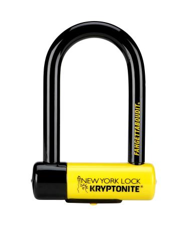 Kryptonite New York Fahgettaboutit Mini Bike U-Lock, Heavy Duty Anti-Theft Bicycle U Lock, 18mm Shackle with Keys, Ultimate Security Lock for Bicycles E-Bikes Scooters New-u Bike Lock