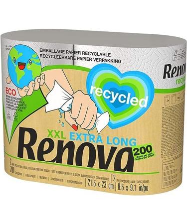 Renova RECYCLED XXL Paper Towel 2 Rolls White Large Single