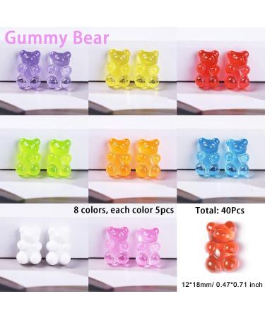 130Pcs 3D Gummy Bear Candy Nail Charms - Colorful Resin Acrylic Cute Nail Art Accessories - Buy Online on SooperMarket.com