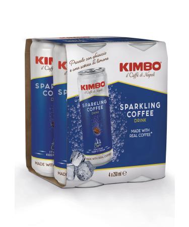 Kimbo Sparkling Coffee Authentic Italian Roast Canned Refreshing Sparkling Iced Coffee Ready-To-Drink Sparkling Coffee (4 x 250ml) 4 x 250ml Cans