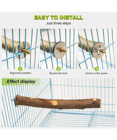 4 Pack Natural Wood Bird Perch for Bird Cages - Parrot Stand Platform Exercise Toys - Cage Accessories for Budgies, Cockatiel, Conure, Parakeet - Paw Grinding Stick Perch Stand - Buy Online on SooperMarket.com