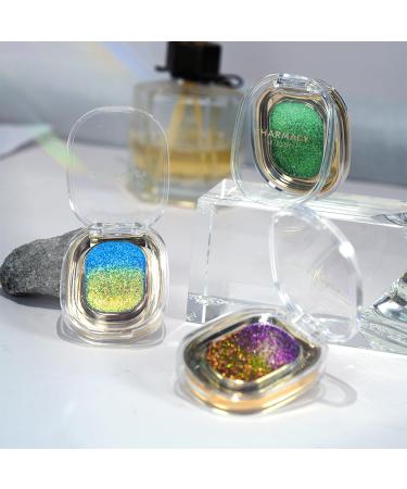 CHARMACY Multichrome Glitter Eyeshadow & Highlighter Palette - High Pigment Color Shifting Blue Ocean (#01) - International Shipping - Buy Online on SooperMarket.com