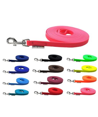 Drag line for dogs Biothane dog leash medium / large dogs width 16mm / 3m / 5m / 10m / 15m (1m without hand loop neon pink) 1m without hand loop neon pink