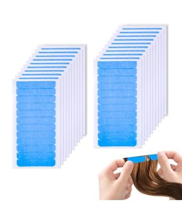 240 Pieces of Blue Hair Extension Tape Wig Tape Tabs for Human Hair Extensions Adhesive Replacement Tape for Hair Extension Suit for Tape in Hair Extension Replacement. (Blue 240)