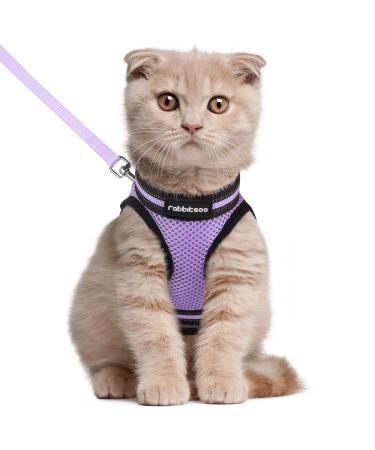 Rabbitgoo cat dishes with line dishes cats outbreakingly adjustable soft with reflective stripes for cats kitten light purple l l (1 Pack) light purple