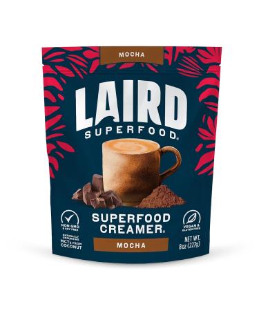 Laird Superfood Non-Dairy Coffee Creamer Mocha Shelf-Stable Superfood Non-Dairy Powder Creamer Gluten Free Non-GMO Vegan 227g Bag