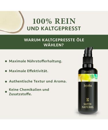 Organic Cold Pressed Jojoba Oil 100ml - 100% Pure Facial & Body Oil for Skin Hair & Nails - Vegan Anti-Aging Moisturizer - Natural Intensive Care - Buy Online on SooperMarket.com