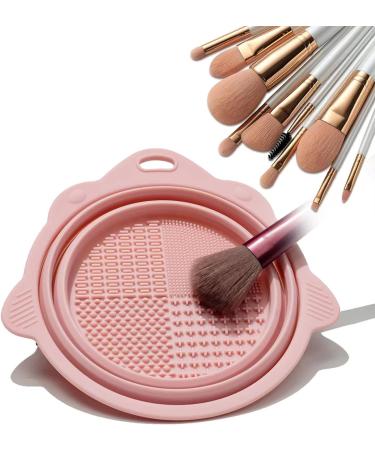Makeup Brush Cleaner Mat Silicone Cleaning Bowl Scrubber Brush Portable Cleaning Tool Makeup Sponge Powder Puff Silicone Makeup Brush Cleaner Makeup Sponge Cleaner Cosmetic Brush Cleaning Tool Pink - Buy Online on SooperMarket.com