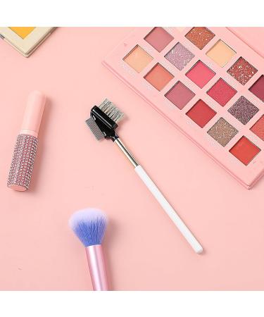 2 in 1 Eyebrow Brush & Lash Comb - Professional Reusable Metal Eyelash Separator with Stainless Steel Teeth & Natural Wood Handle for Women | Perfect Eye Makeup Tool - Buy Online on SooperMarket.com