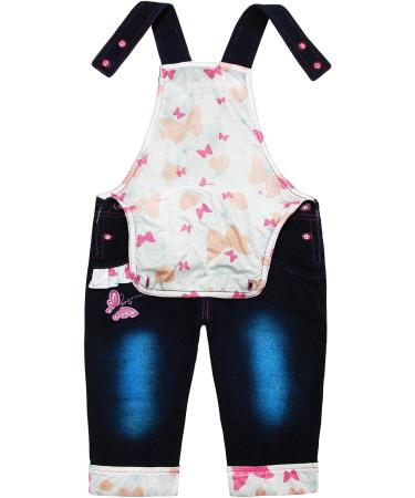 KIDSCOOL SPACE Baby Denim Overalls | 3D Cartoon Knitted Jean Dungarees (Blue) - 3-6 Months - Buy Online on SooperMarket.com