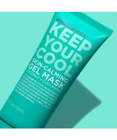 Formula 10.0.6 Keep Your Cool Skin-Calming Gel Mask - Soothes Blemishes, Vegan, Paraben-Free, 3.4 Fl Oz - Buy Online on SooperMarket.com
