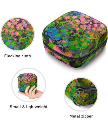 Floral Abstract Sanitary Napkin Storage Bag | Menstrual Cup Pouch | Nursing Pad Holder | Period Bag for Women & Girls - Multi-colored - Buy Online on SooperMarket.com