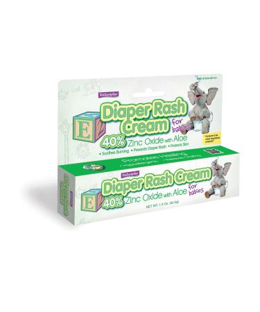 Diaper Rash Cream for Babies 40% Zinc Oxide with Aloe 2 Pack