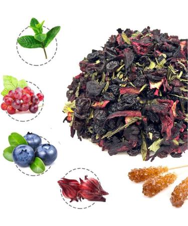 Plant Gift Ireland Spring Fruit Tea Oganic Fruit Herbal Tea All Natural Flavors Loose Leaf Roselle Grapes Blueberries Peppermint Non GMO Vegan Tea Bags Into Iced Tea & Hot Tea 70G/2.5oz - Buy Online on SooperMarket.com