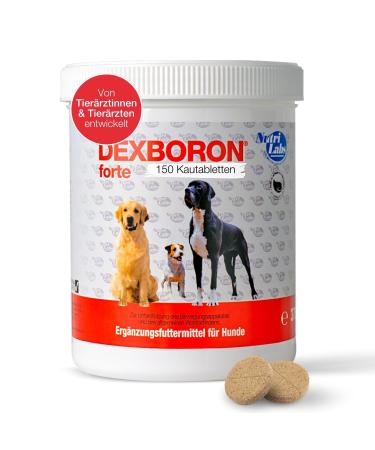 Nutrilabs dexboron forte dog chewing tablets 150 pcs.- Tablets with devil's claw for dogs - dogs regeneration with pasture bark treeta extract and much more - dog dogs regeneration agent chewing tablets 150 pieces