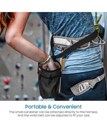 Buy Moko Waterproof Climbing Chalk Bag & Brush | Adjustable Belt 2 Storage Pockets | Ideal for Bouldering & Gymnastics - International Shipping Available - Buy Online on SooperMarket.com