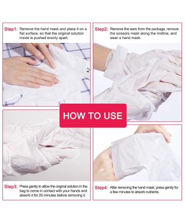 Rose Moisturizing Hand Peel Mask (5 Pack) Exfoliating and Hydrating Gloves for Baby Soft Hands - Repair Dry and Rough Skin - Men and Women - Buy Online on SooperMarket.com