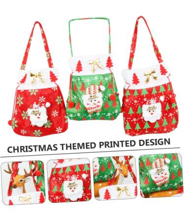 Gogogmee Santa Present 3pcs Christmas Candy Bag Candy Bags Christmas Tote Bags Xmas Bags Bag Backpack Decorate - Buy Online on SooperMarket.com