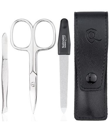 marQus Manicure Set 3 pieces travel set with file from Solingen nail care set nail scissors set and nail set 1. Black