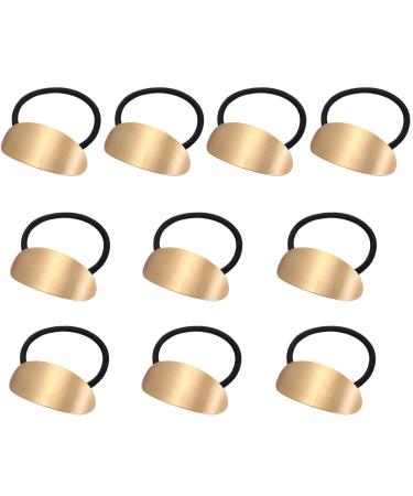 10 Pcs Metal Elastic Hair Bands for Women Girls Gold Metal Hair Ties Ponytail Holder Hair Accessories Elastic Rubber Hairband Alloy Hair Cuff Wrap