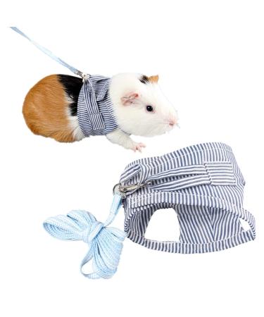 Small Animal Harness Leash Ferret Harness Outdoor Walking Vest Harness for Chinchilla Rat Squirrel Hedgehog Ferret Outdoor Walking Clothes (Blue S)
