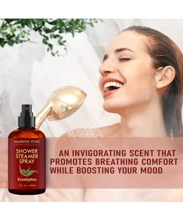 MAJESTIC PURE Eucalyptus Shower Steamer Spray - 100% Pure Essential Oil Mist - Aromatherapy Spa Room Spray - 2fl oz - Buy Online on SooperMarket.com