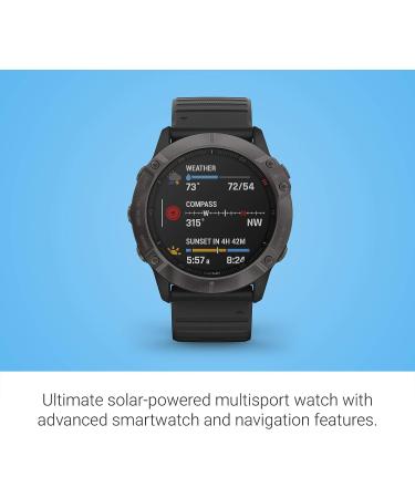 Garmin Fenix 6X Pro Solar GPS Watch | Mapping, Music, Pulse Ox Sensors | Dark Gray (Renewed) - Buy Online on SooperMarket.com