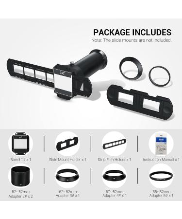JJC Slide and Film Digitizing Adapter Kit | Negative to Digital Converter for Canon Nikon Sony Lenses | Replace Nikon ES-2 | Marco Lens Compatible - Buy Online on SooperMarket.com
